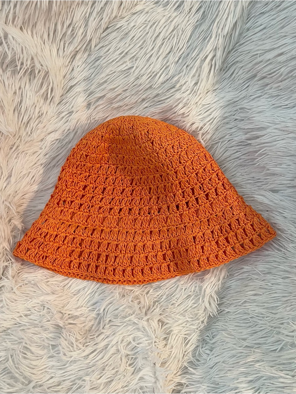 Floppy Orange Kawaii cute hipster Flexible summer hat crochet beach hat